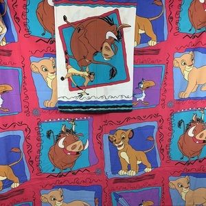 Vtg. Lion King Twin Sheet & Pillow Case